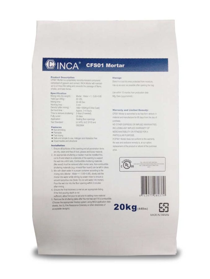 Firestop mortar CFS01 - MVL Firestop product